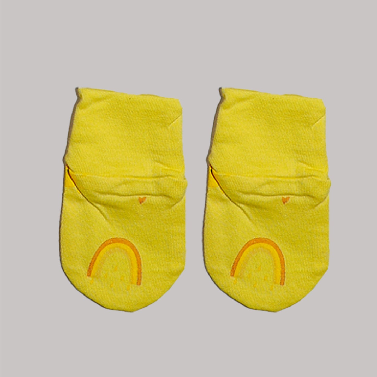 Scratch Free Baby Mittens - 100% Cotton Safe for Newborn - Sunshine Yellow